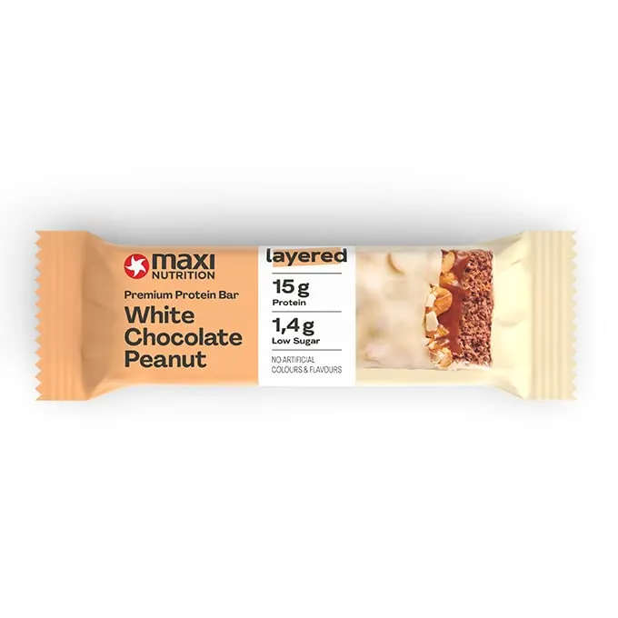 MaxiNutrition Premium White Chocolate Peanut Riegel 18x45g