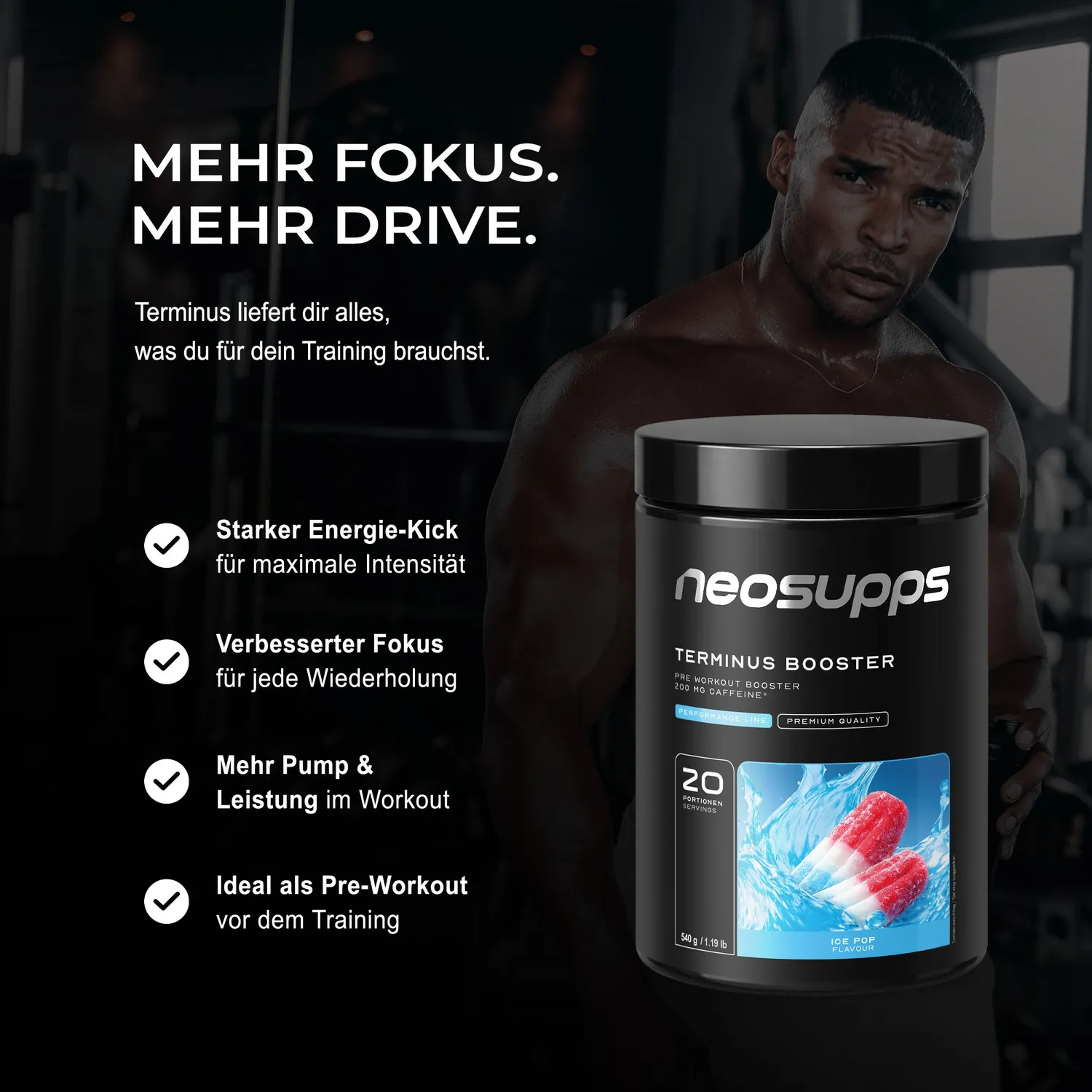 Neosupps Terminus Booster Ice Pop 540g vegan