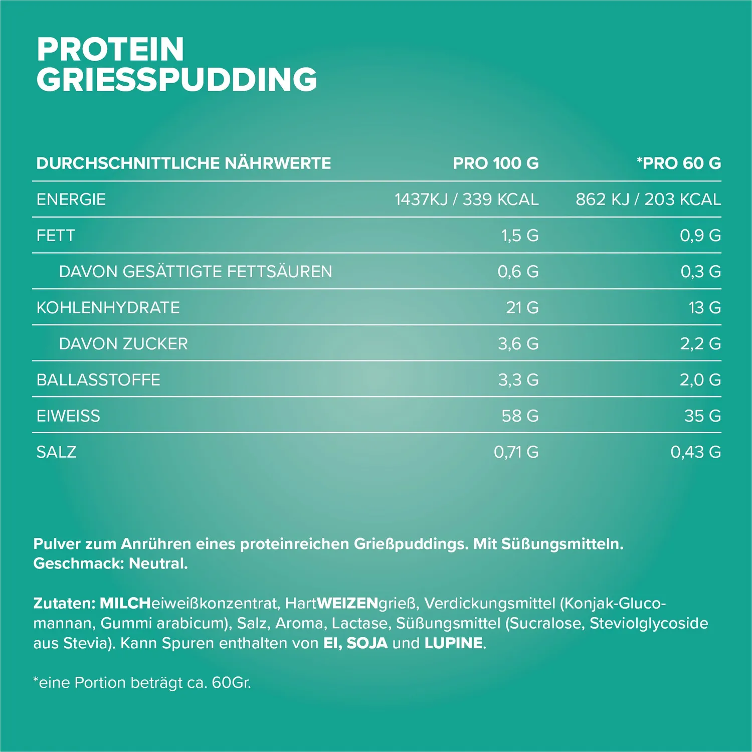 IronMaxx Protein Breakfast Grieß 10x60g Sachets