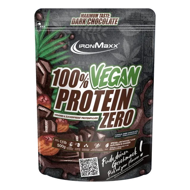 IronMaxx Vegan Protein Zero Pulver 500 g Dark Chocolate