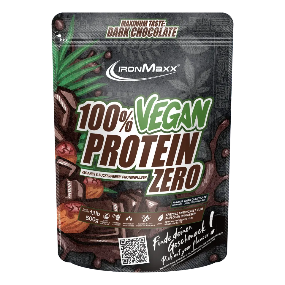 IronMaxx Vegan Protein Zero Pulver 500 g Dark Chocolate