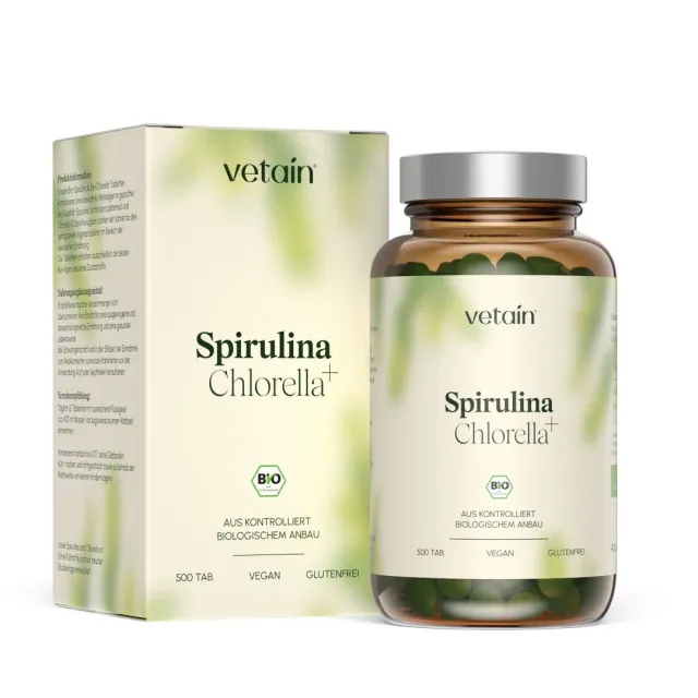 Vetain Bio-Spirulina Bio-Chlorella Tabletten 500 Stück