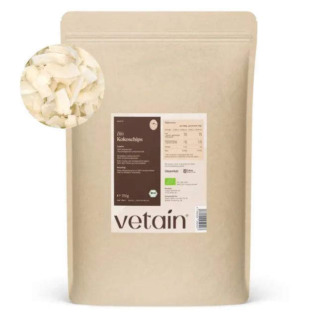 Vetain Bio Kokoschips geröstet Snack 750g