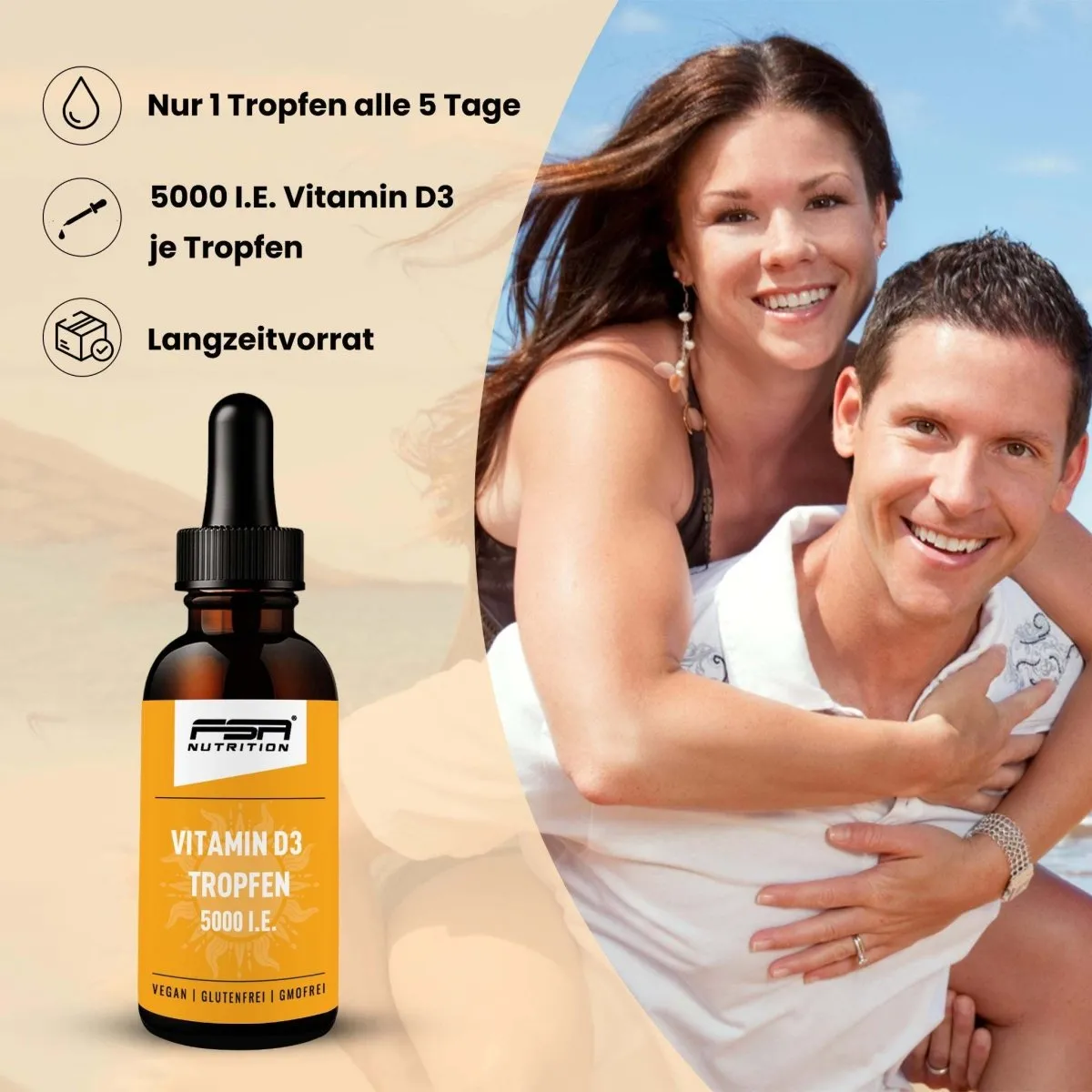FSA Nutrition Vitamin D3 Tropfen 5000 I.E. 600 Tropfen