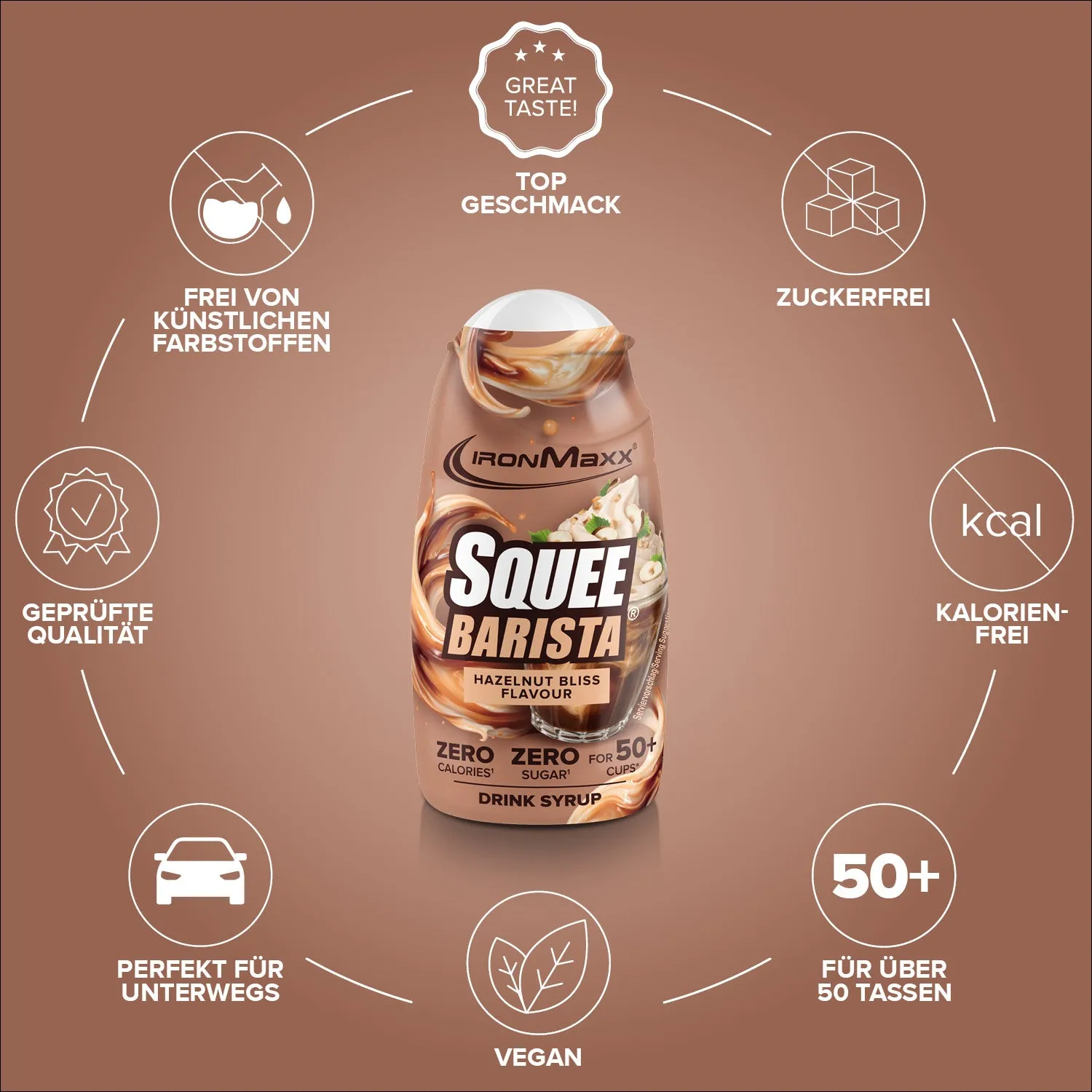 IronMaxx SqueeBarista Hazelnut Bliss Sirup 65ml zuckerfrei