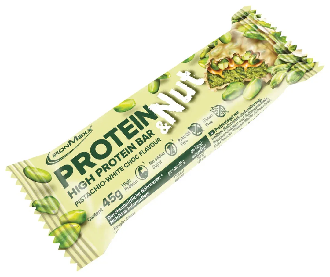 IronMaxx Protein & Nut Riegel 12x45 g Pistachio White Choc