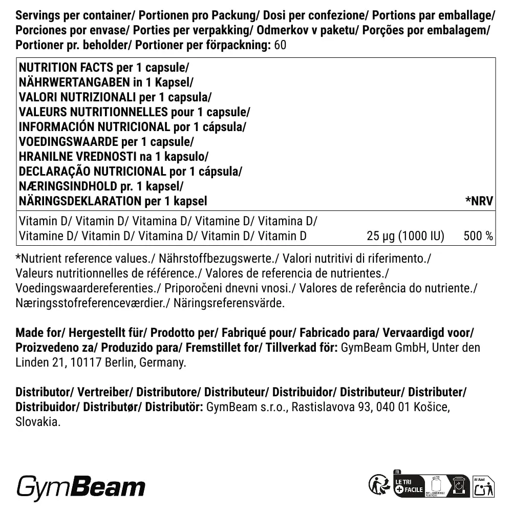 GymBeam Quercetin Kapseln 90 Stück 475 mg vegan
