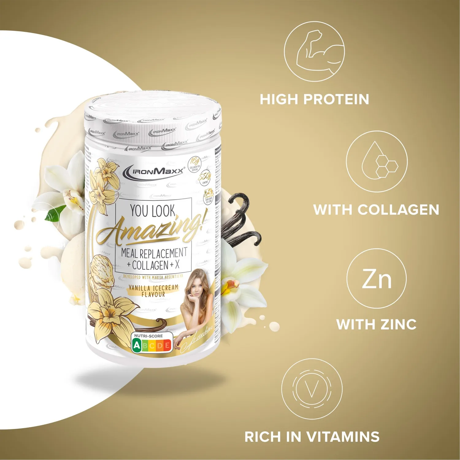 IronMaxx Amazing Food Mahlzeitenersatz 550g Vanilla Ice Cream