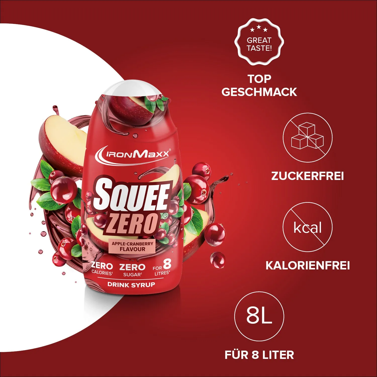 IronMaxx SqueeZero Sirup 65 ml Apple Cranberry