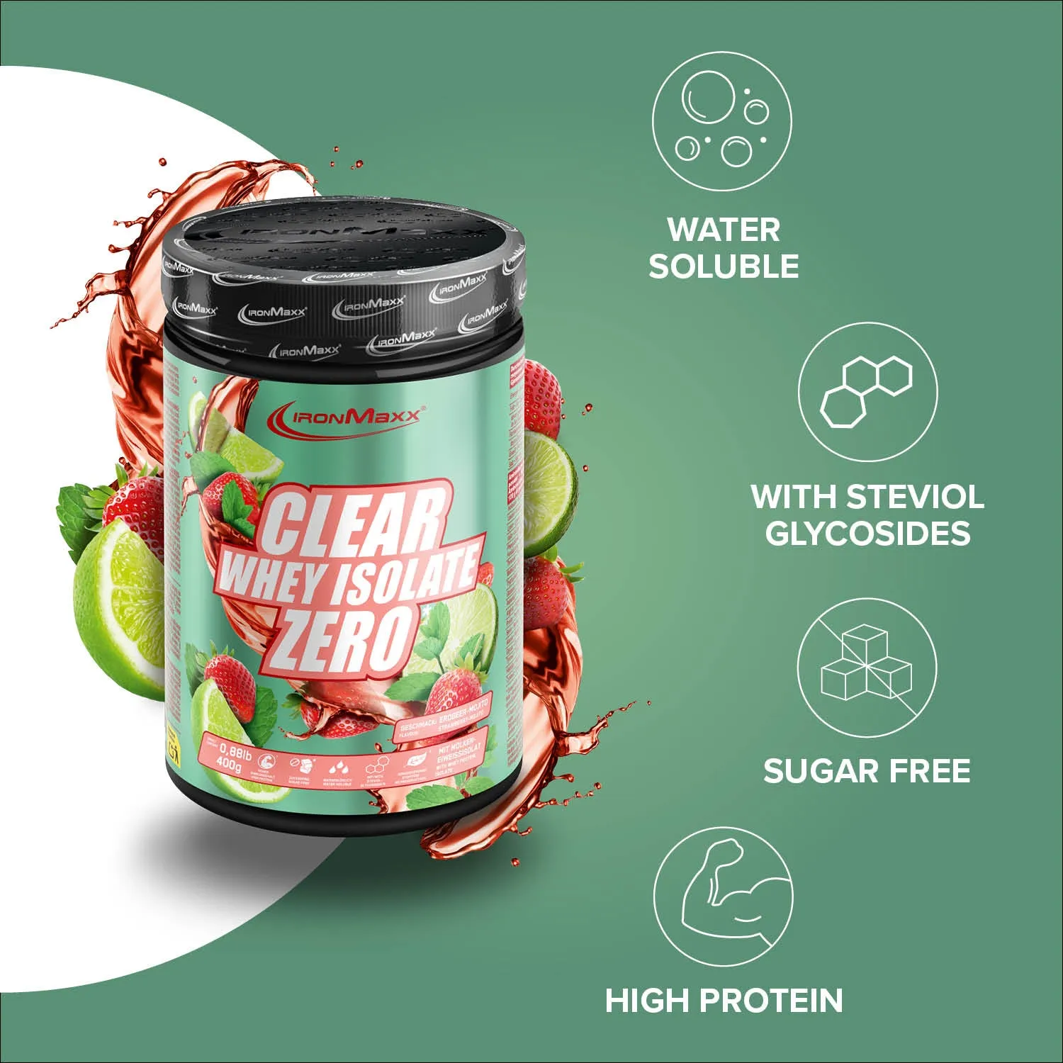 IronMaxx Clear Whey Isolate ZERO Proteinpulver 400g Mojito