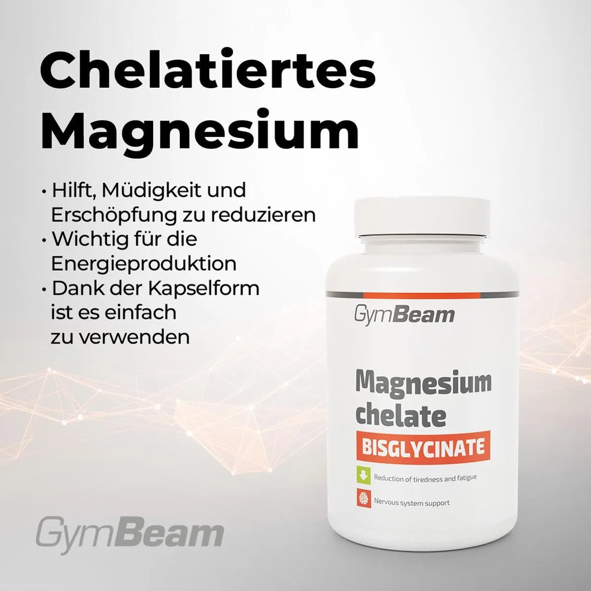 GymBeam Magnesium Bisglycinat 180 Caps hochdosiert