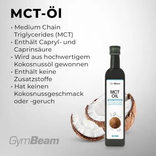 GymBeam MCT Öl 500 ml Kokos geschmacksneutral keto