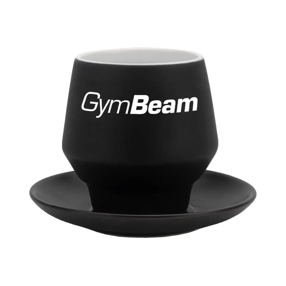 GymBeam Cappuccino Tasse Keramiktasse mit Untertasse matt