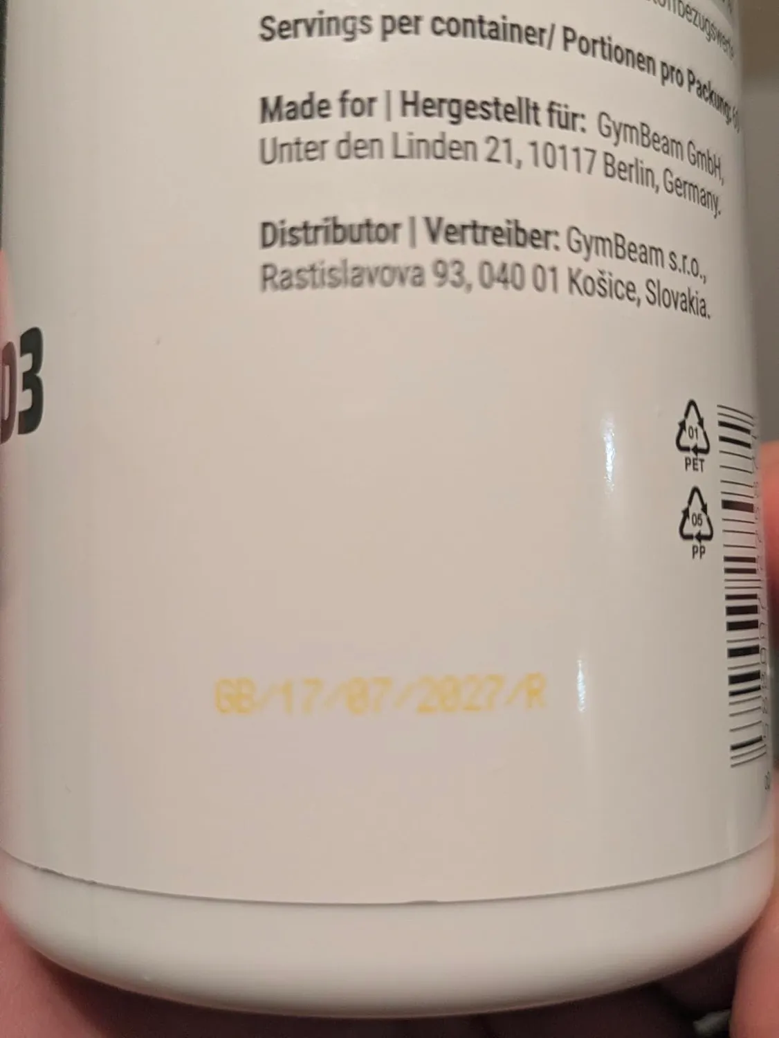GymBeam Vitamin D3 1000 IU Kapseln 60 Stk Cholecalciferol