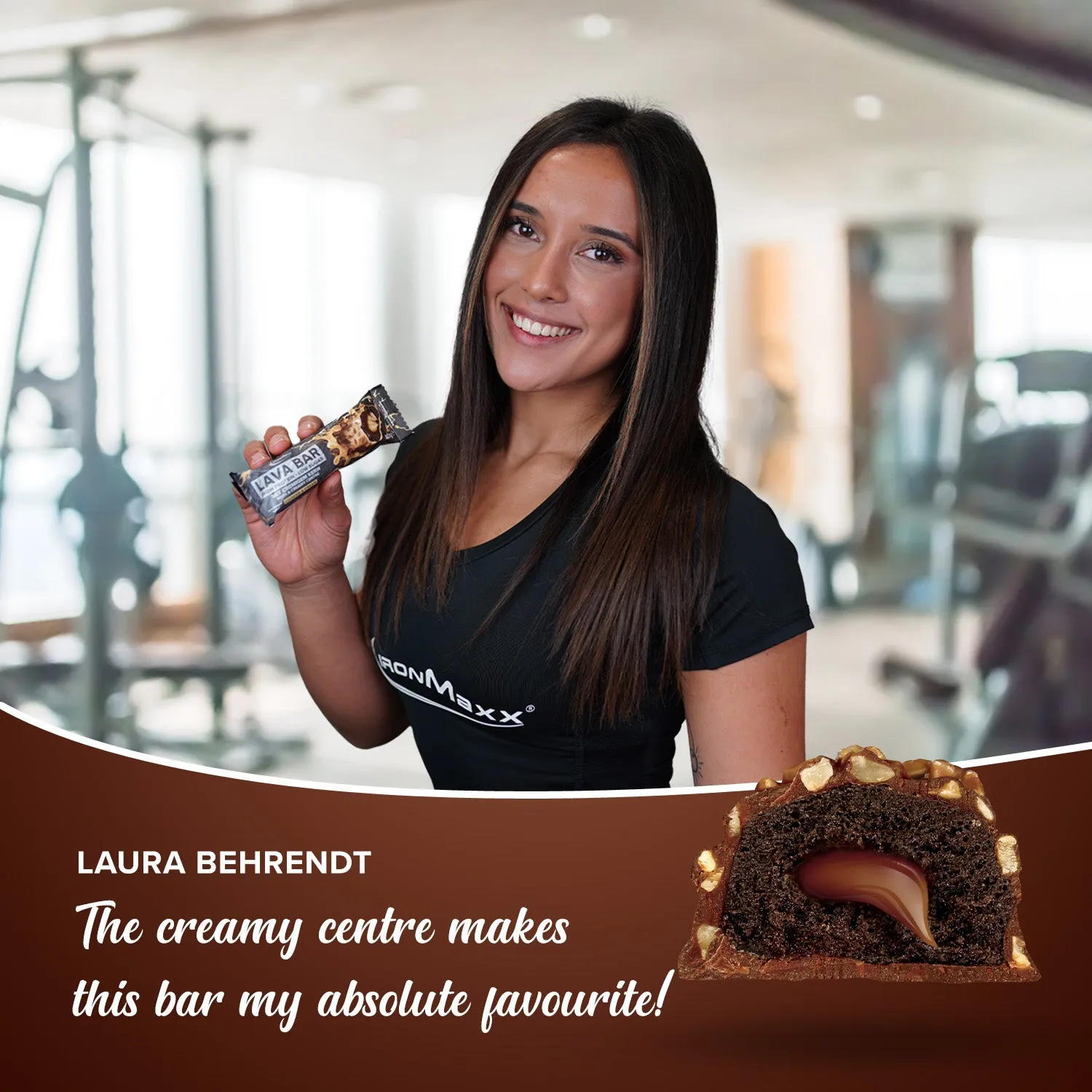IronMaxx Lava Bar Fudge Brownie Proteinriegel 40g zuckerarm