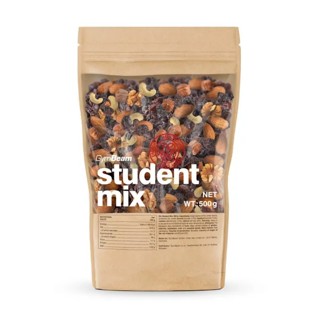 GymBeam Student Mix Nüsse 500 g ohne Zuckerzusatz
