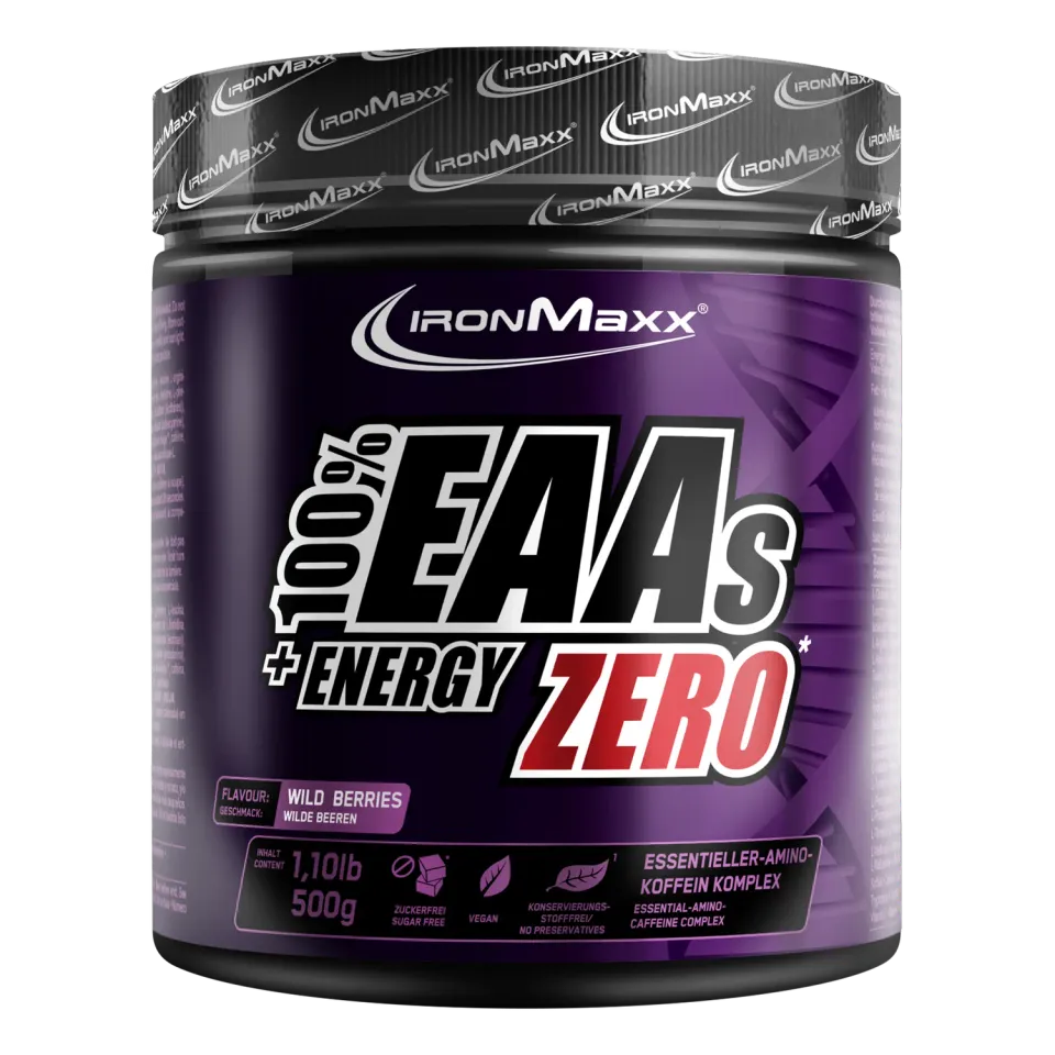 IronMaxx EAAs + Energy ZERO Pulver 500g Wild Berries