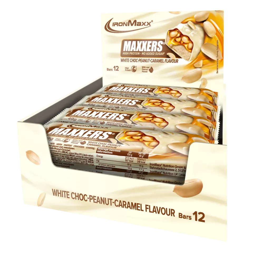 IronMaxx Maxxers Proteinriegel 12x49g White Choc Peanut