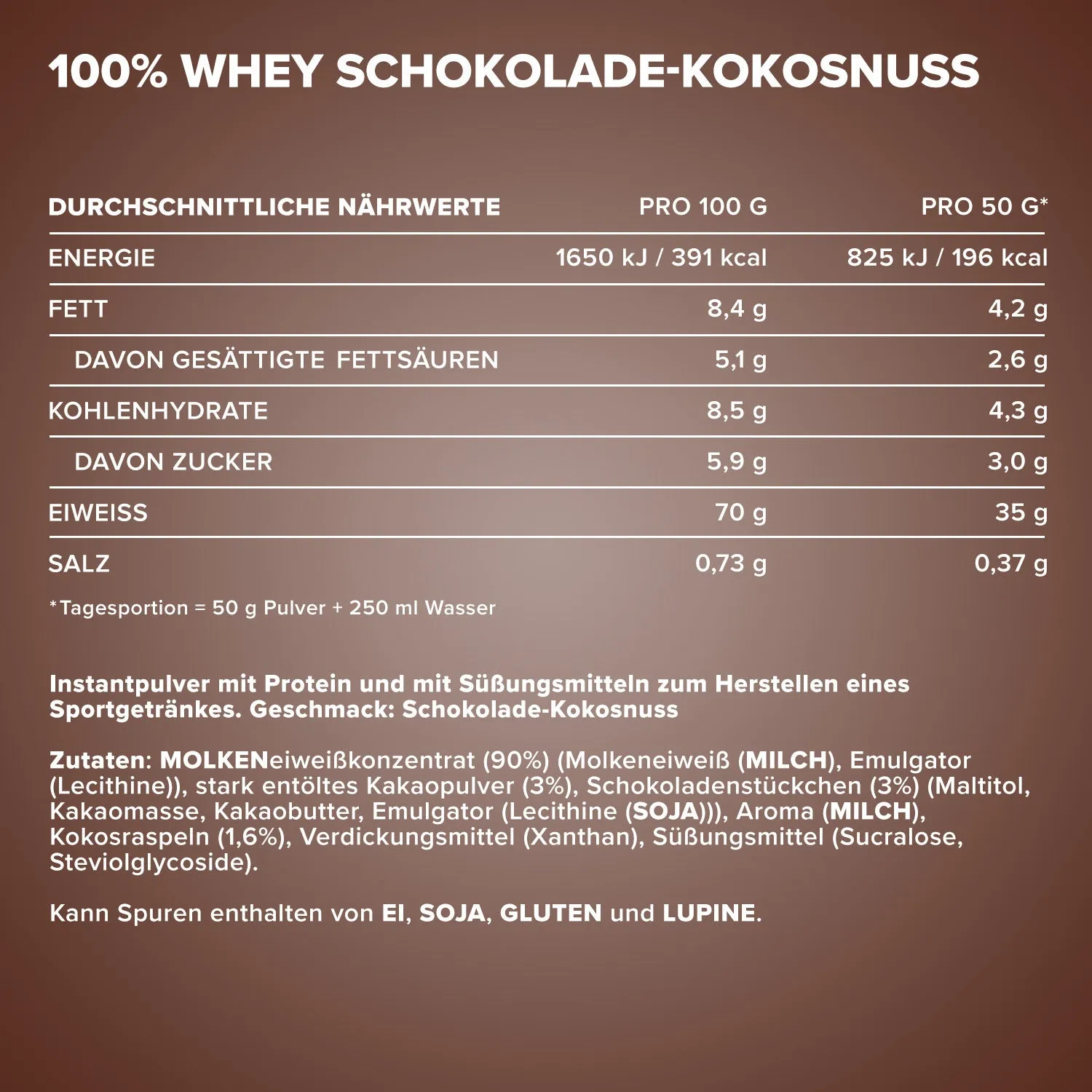 IronMaxx 100% Whey Proteinpulver Schokolade Kokos 2350g