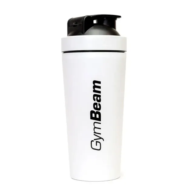 GymBeam Edelstahl Protein Shaker 750ml Weiß auslaufsicher