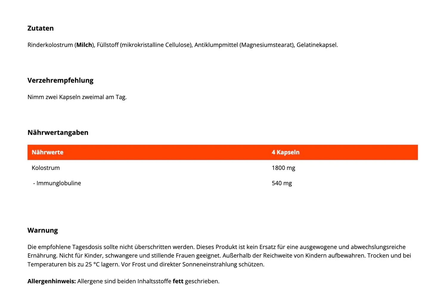 GymBeam Kolostrum Kapseln 90 Caps 30% Immunglobuline