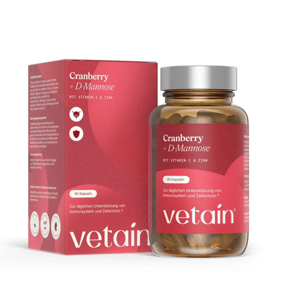 VETAIN Cranberry + D-Mannose Kapseln 90 Stück Blase