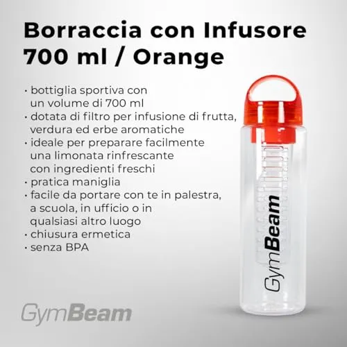GymBeam Trinkflasche mit Fruchteinsatz 700 ml
