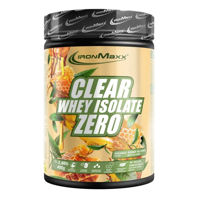 IronMaxx Clear Whey Isolate Zero Proteinpulver Honey Green Tea 400g zuckerfrei