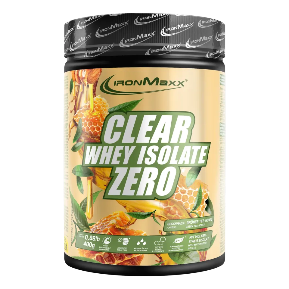 IronMaxx Clear Whey Isolate Zero Proteinpulver Honey Green Tea 400g zuckerfrei