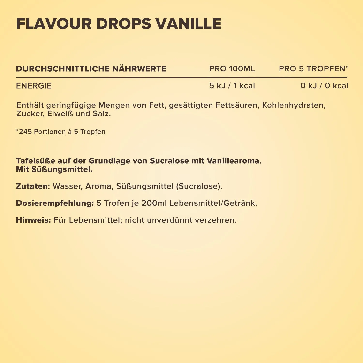 IronMaxx Flavour Drops Vanille Tropfen 50ml zuckerfrei
