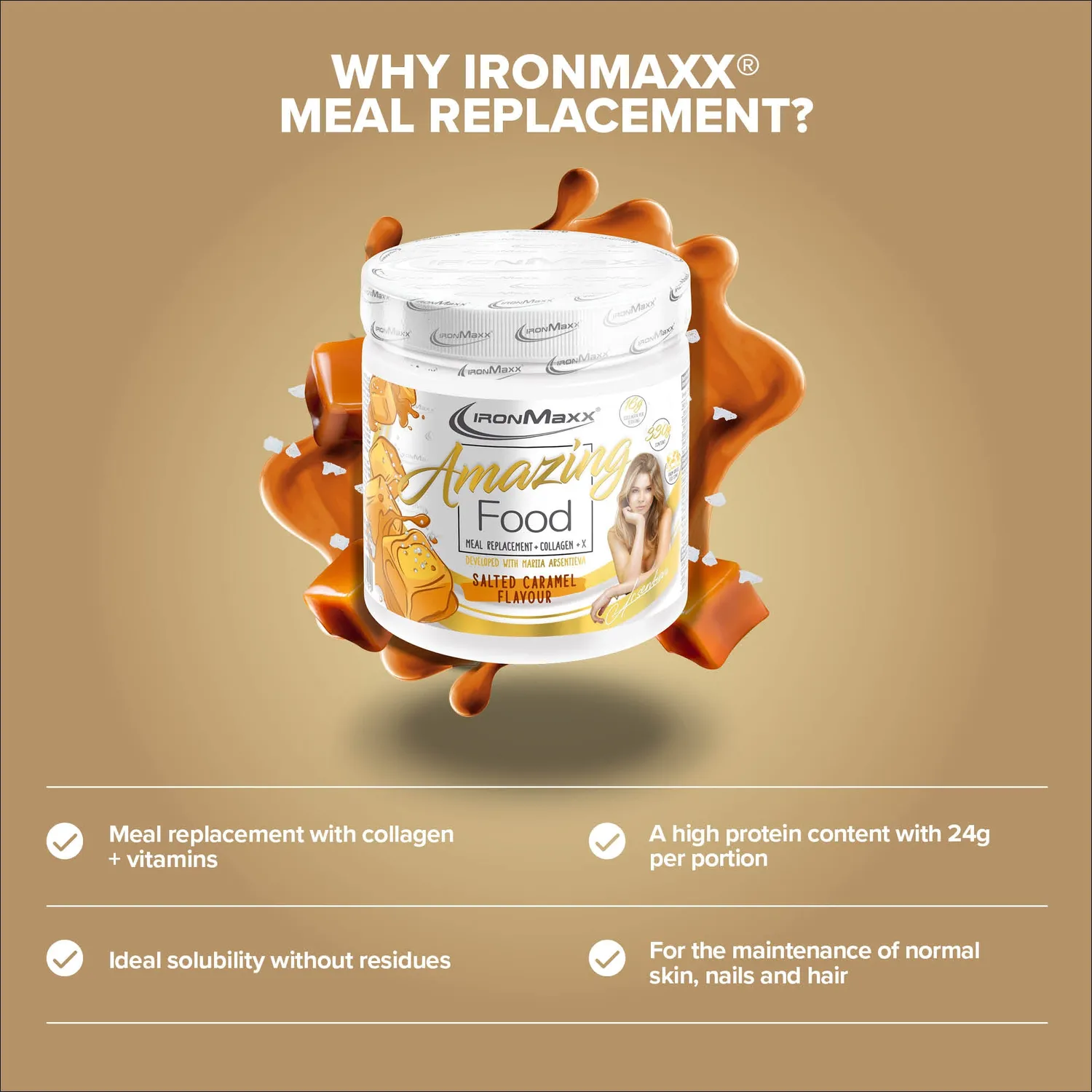 IronMaxx Amazing Food 330g Salted Caramel Bowl