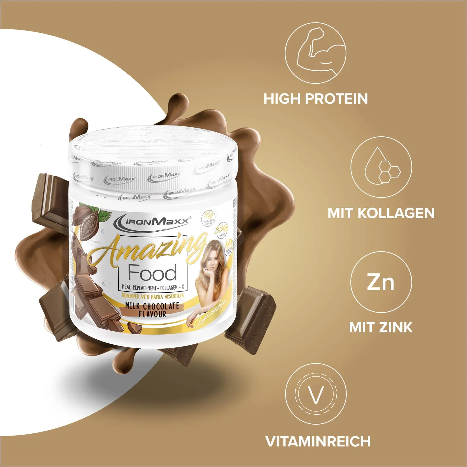 IronMaxx Amazing Food Protein-Bowl Milk Chocolate 330g Diät