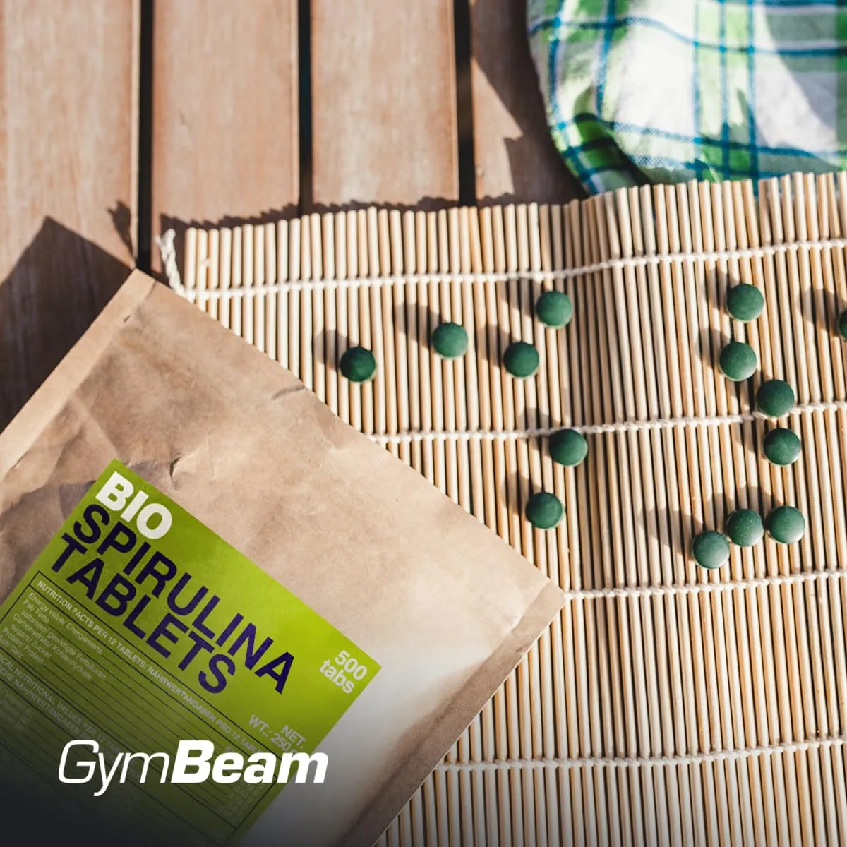 GymBeam BIO Spirulina Tabletten 500 Stück vegan