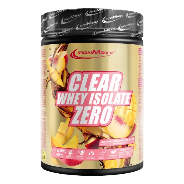 IronMaxx Clear Whey Isolate Zero Mango Peach Ice Tea Proteinpulver 400g