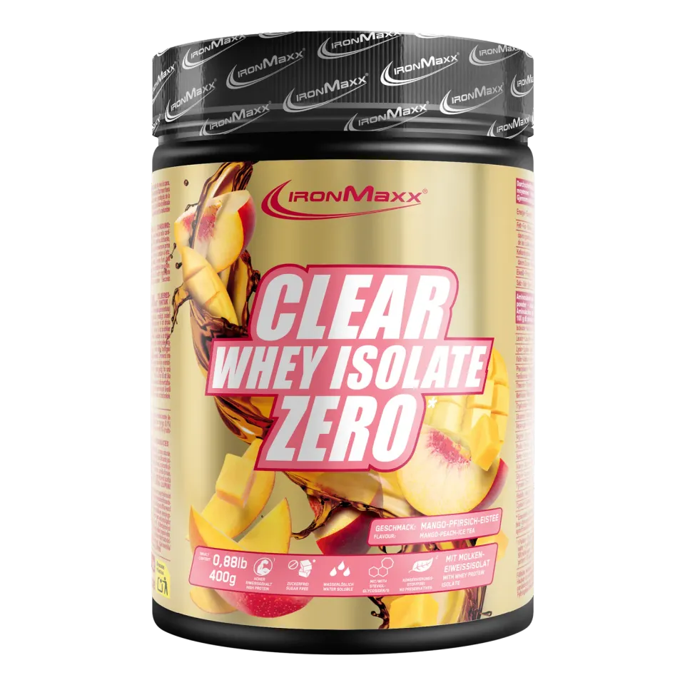 IronMaxx Clear Whey Isolate Zero Mango Peach Ice Tea Proteinpulver 400g