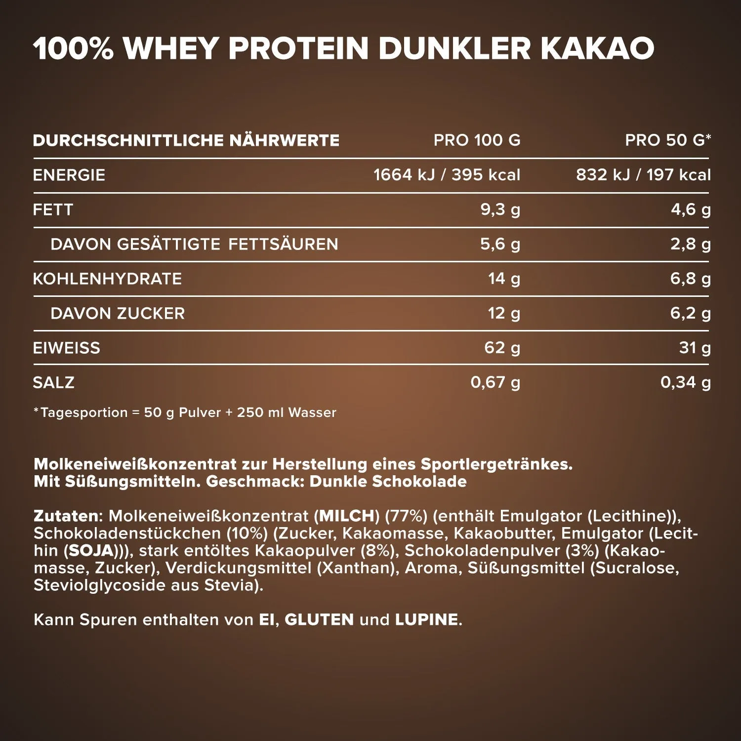 IronMaxx 100% Whey Protein Pulver Dark Cocoa 2350g High Protein