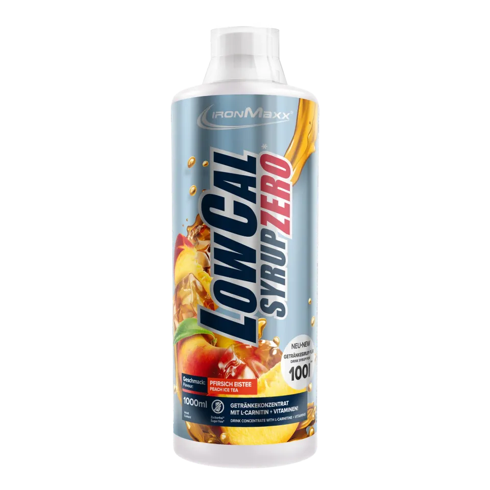 IronMaxx LowCal Syrup Zero Sirup 1000ml Pfirsich-Eistee
