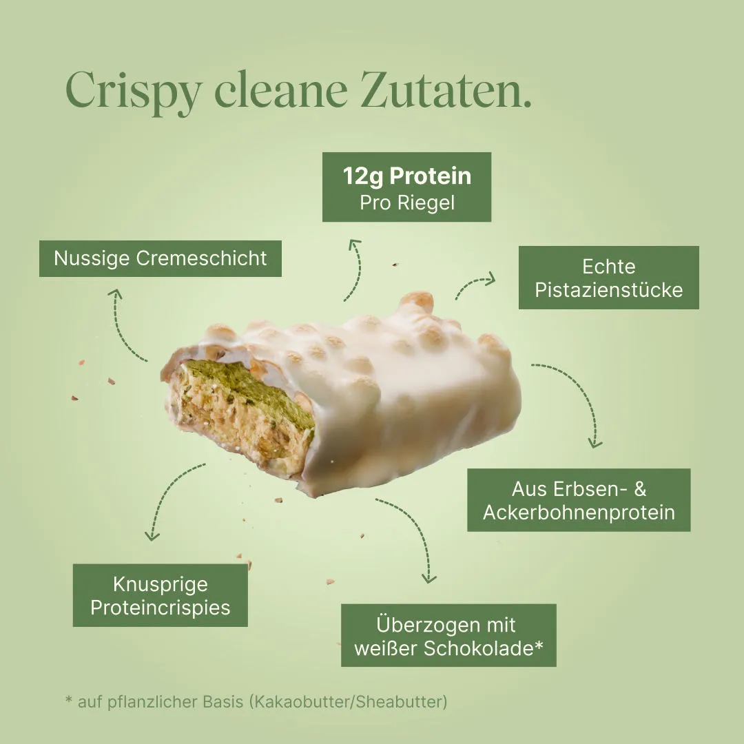 Vetain Crispy Proteinriegel Pistazie vegan knusprig