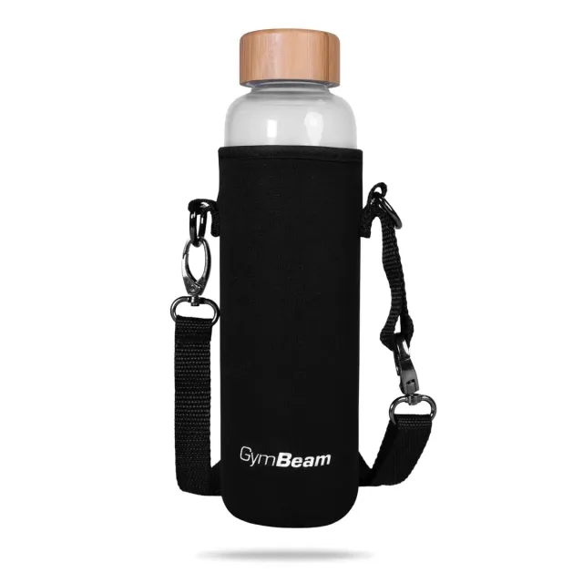 GymBeam Trinkflasche Glasflasche 600 ml Bambusdeckel
