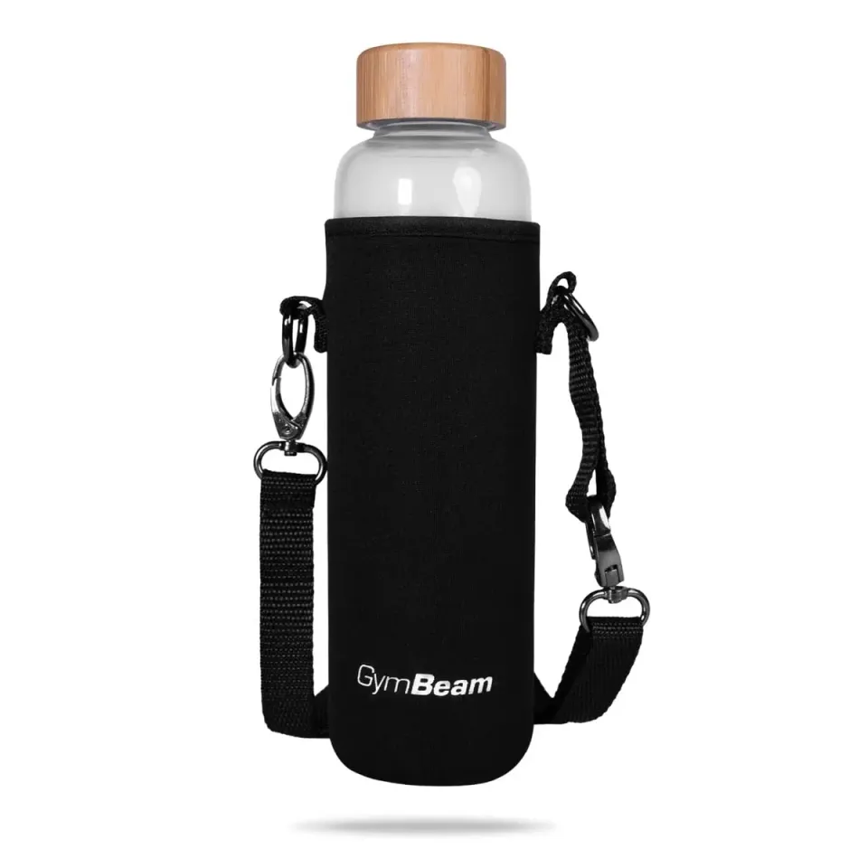 GymBeam Trinkflasche Glasflasche 600 ml Bambusdeckel