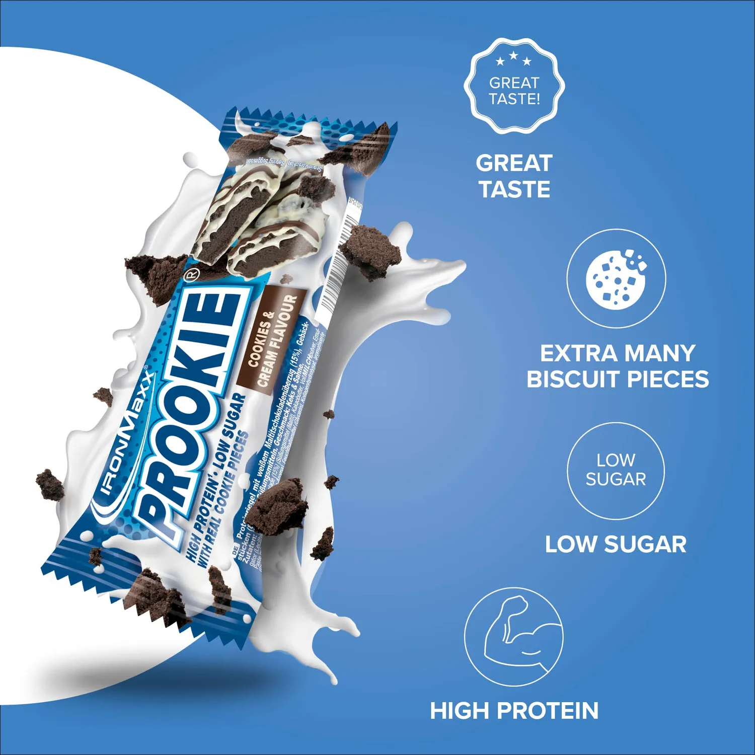 IronMaxx Prookie Cookies & Cream Proteinriegel 16x45g zuckerarm