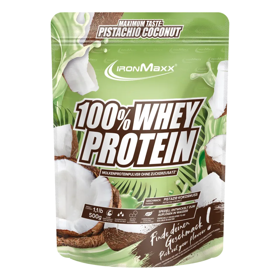 IronMaxx 100% Whey Proteinpulver 500 g Pistazie Kokos