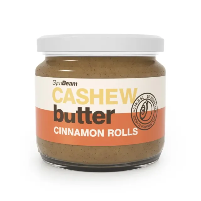 GymBeam Cashewmus Zimtschnecke weiße Schokolade 340g