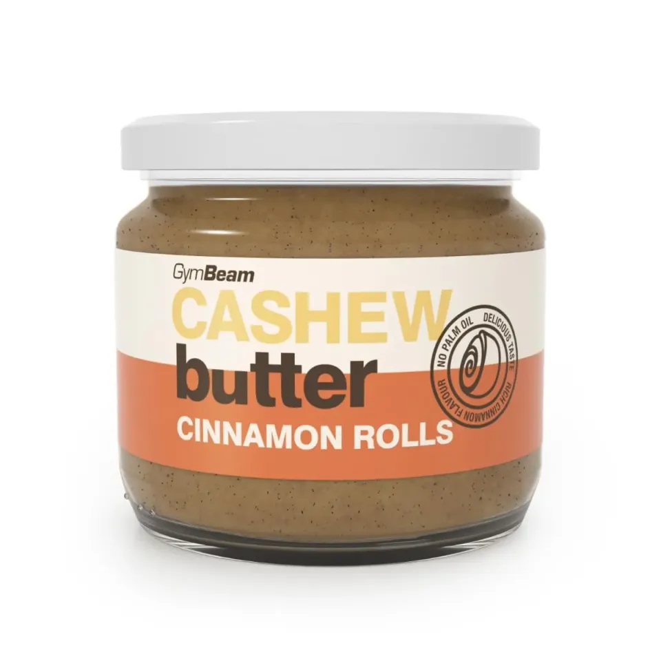 GymBeam Cashewmus Zimtschnecke weiße Schokolade 340g
