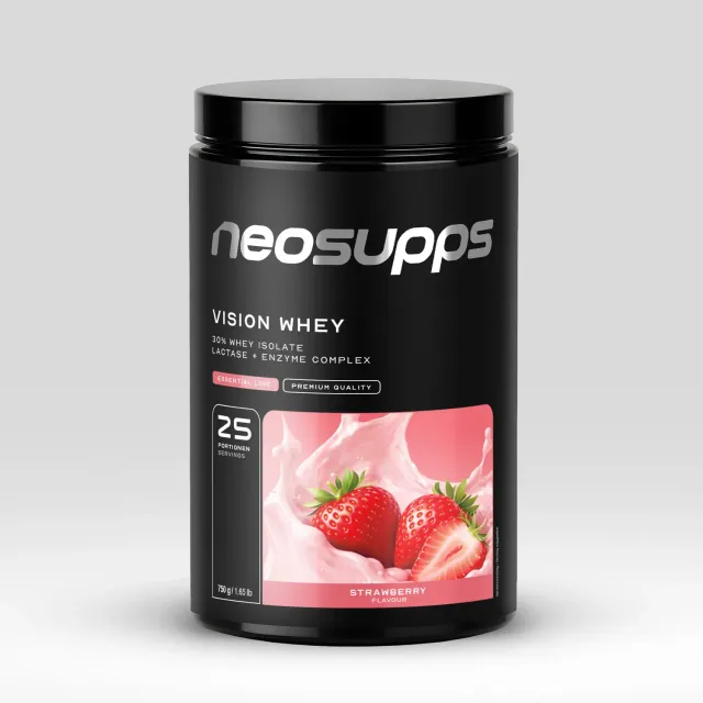 Neosupps Vision Whey Proteinpulver Strawberry 750g mit Laktase