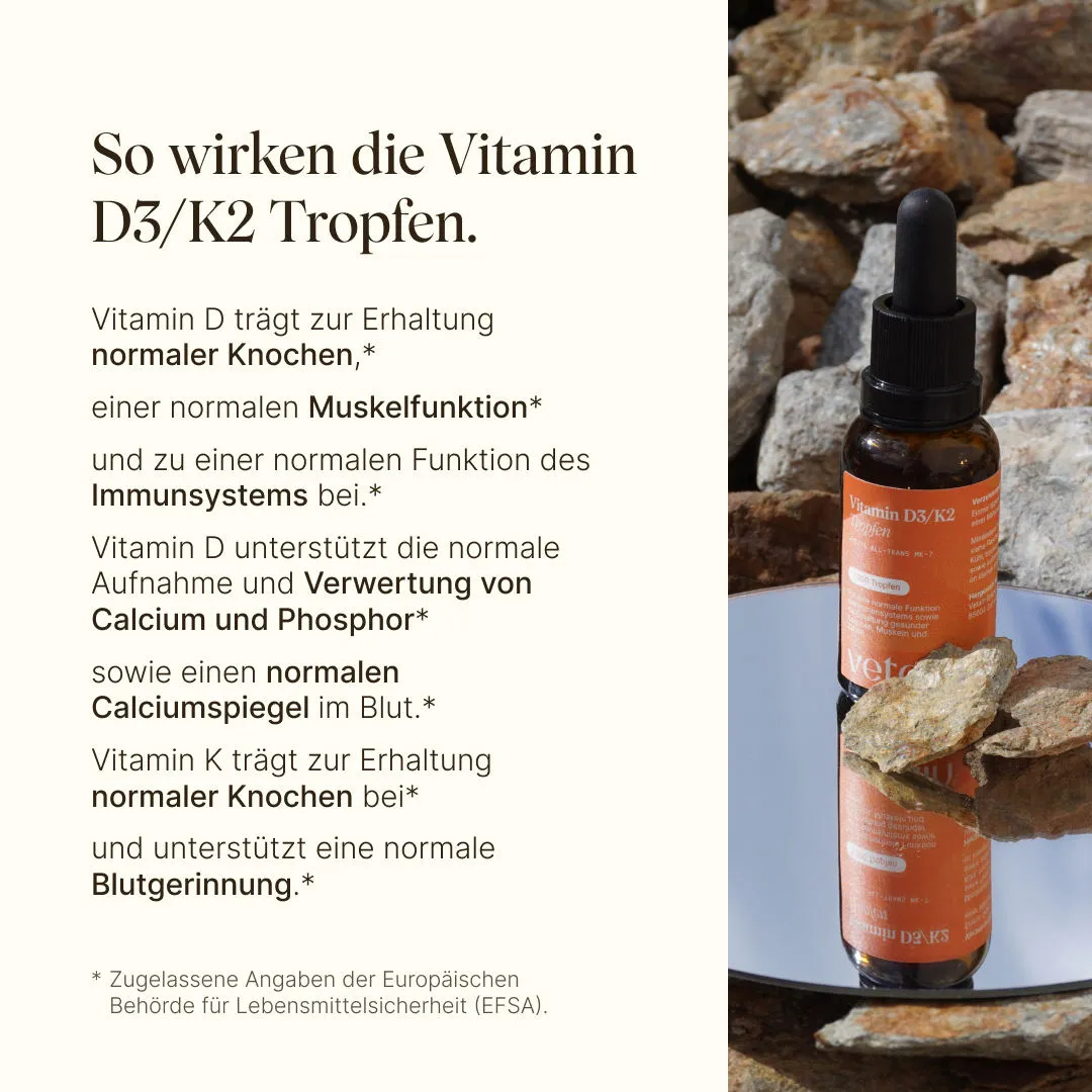 VETAIN Vitamin D3 K2 Tropfen vegan 1000 I.E.
