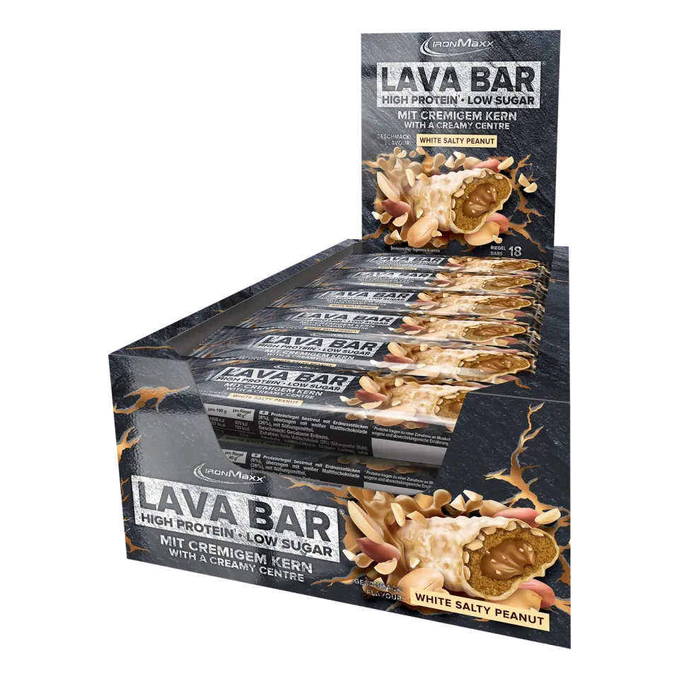 IronMaxx Lava Bar Proteinriegel 18x40g White Salty Peanut