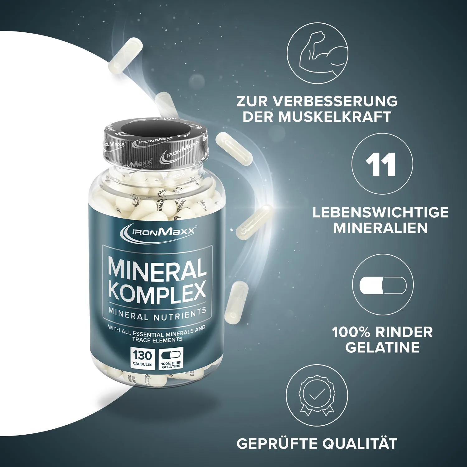 IronMaxx Mineralkomplex Kapseln 130 Stück glutenfrei