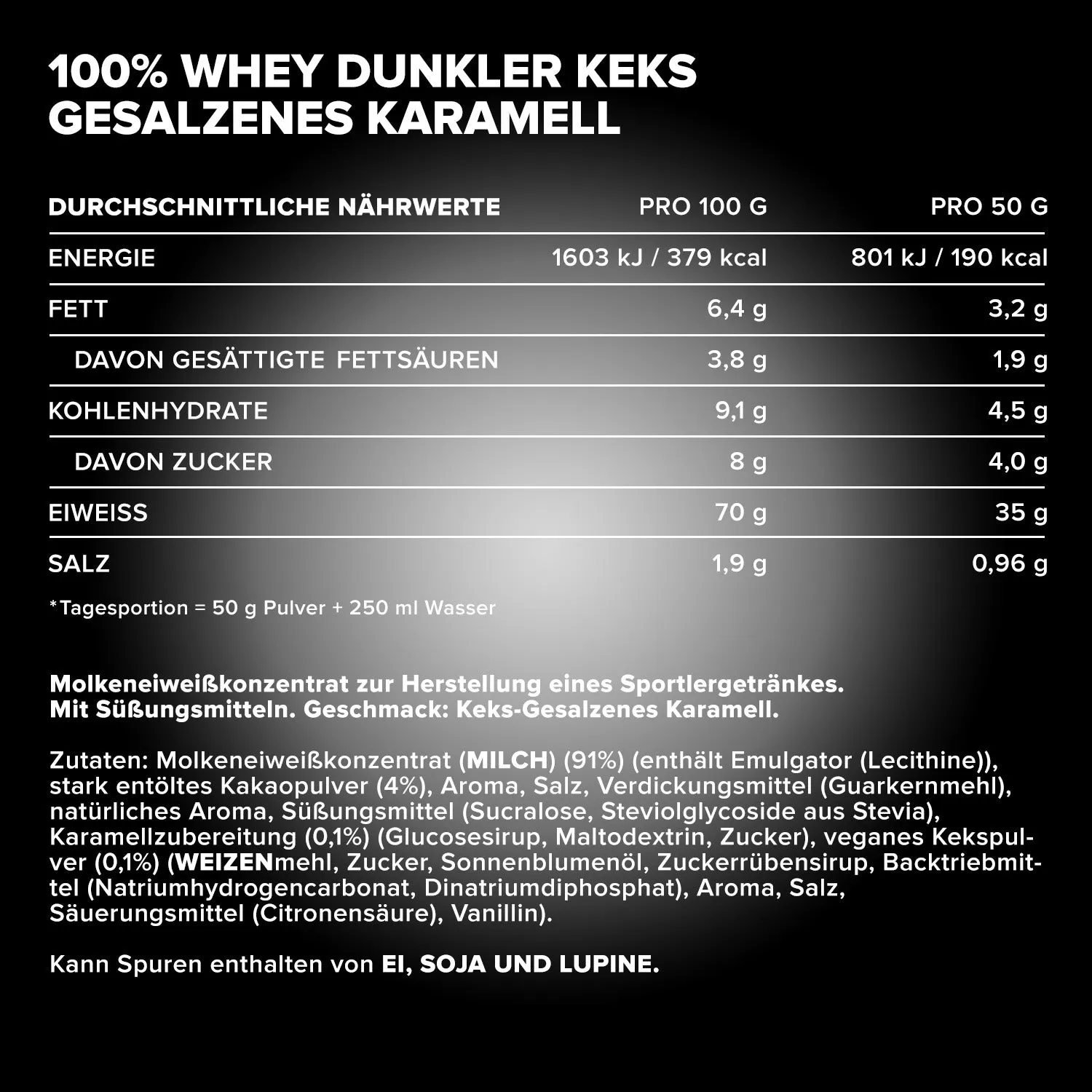 IronMaxx 100% Whey Protein 2350g Dark Cookies Salted Caramel zuckerfrei