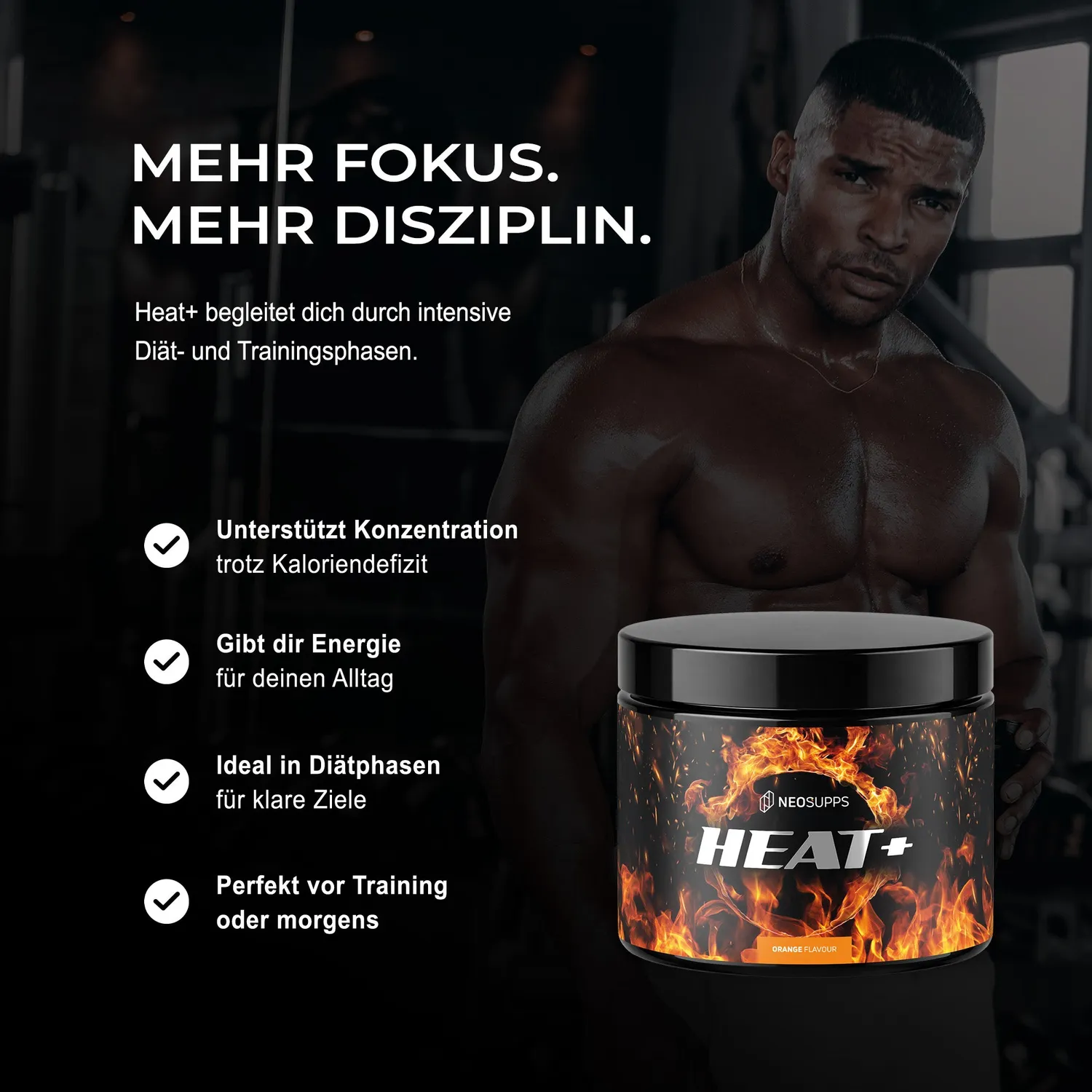 Neosupps Heat+ Booster Orange 240g mit Koffein und Carnitin